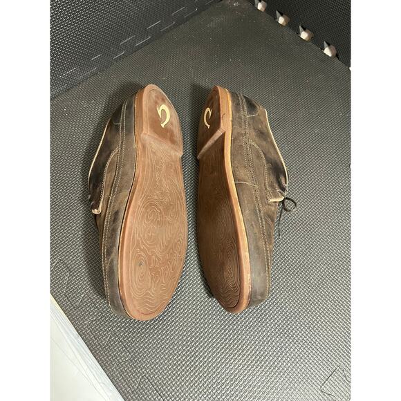 OluKai Honolulu Lace Up Men's Brown Leather Oxford‎ Loafers Casual Shoes Size 12 - Picture 3 of 8